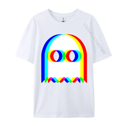 Funny Ghost Trippy Vaporwave Halloween Techno Rave EDM Music New Coming Normal Cool T Shirt Cotton Fabric Men Tops & Tees
