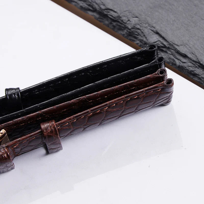 High quality Two-sided Crocodile Skin leather watch strap Butterfly clasp 19mm 20mm 21mm 22mm men metal Watchband soft bracelet