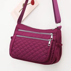 Women Nylon Shoulder Bag Waterproof Multi-pocket Zipper Bag Ladies