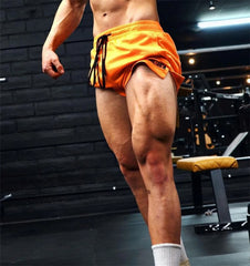 Bodybuilding Shorts Men Running Sport Gym Fitness Breathable Mesh Bermuda