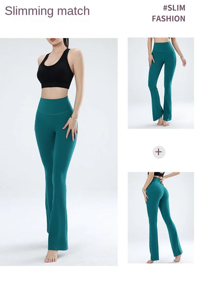 Women's leggings slim yoga pants women's high waisted wide leg pants sports