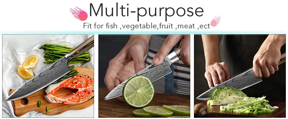 Kitchen Knife 8-inch Ultra Sharp Japanese Chef Knife High Carbon Stainless Steel