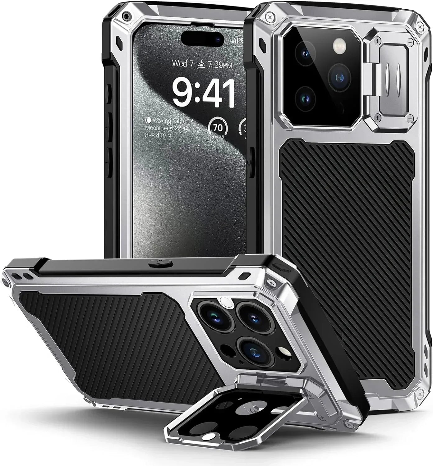 Heavy Duty Military Armor Metal Case For iPhone Air 17 16 15 Plus 14 Pro Max Shockproof Cover Camera Screen Protector Magsafe