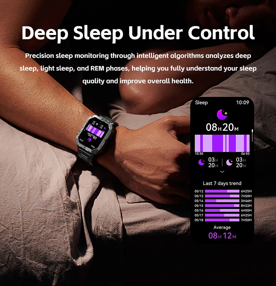 New 1000mAh Battery Outdoor Sports Smart Watch 2.01 inch HD Screen LED Flashlight Bluetooth Talking SmartWatches For Men Women