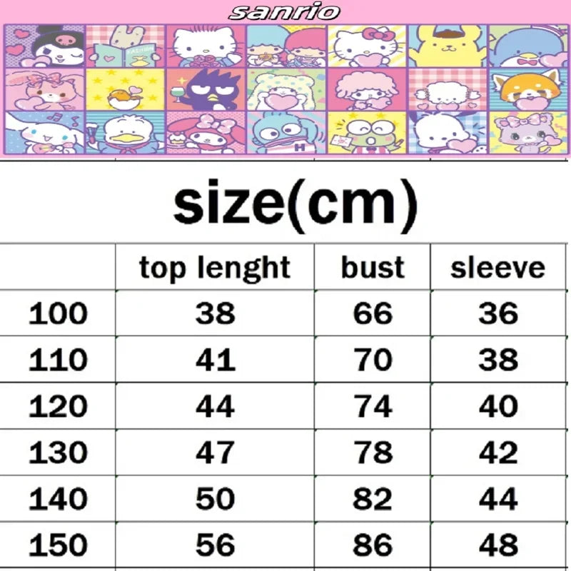 Sanrio Baby Girl Clothes Set Autumn Kid Pochacco Printed Sweatshirts Pullover Top & Pants 2pcs Suit Children Boys Tracksuits