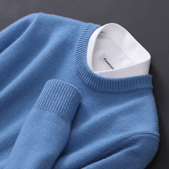 Cashmere Sweater O-neck Pullovers Men's Loose Oversized M-3XL Knitted Bottom Shirt