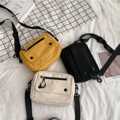 Women Canvas Handbags Korean Mini Student Bag Cell Phone Simple Small Crossbody