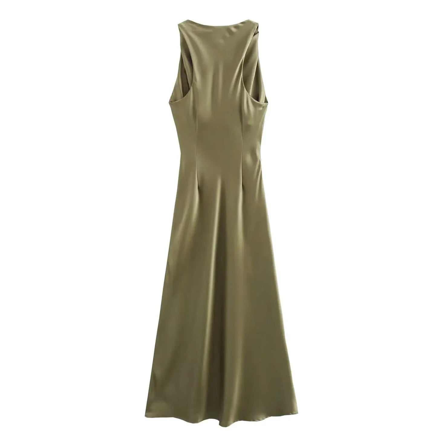 Satin Long Dresses for Women 2026 Summer Slip Midi Dress Woman Sexy Evening Party Dress Sleeveless Female Elegant Dresses