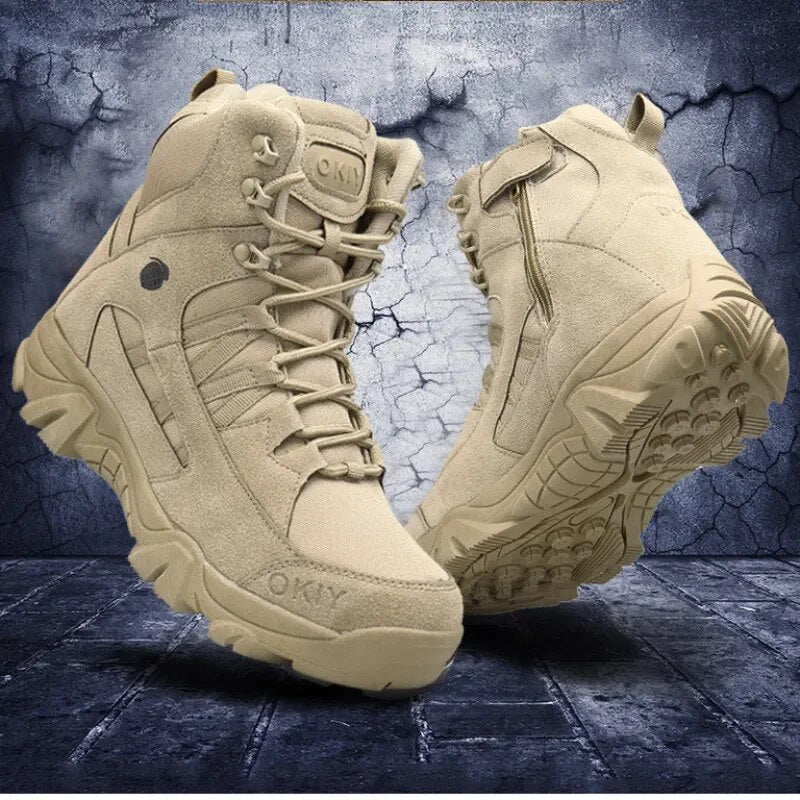 Men Military Boots Men Outdoor Ankle Boots Tactical Combat Boots Work Safty Shoe for Men