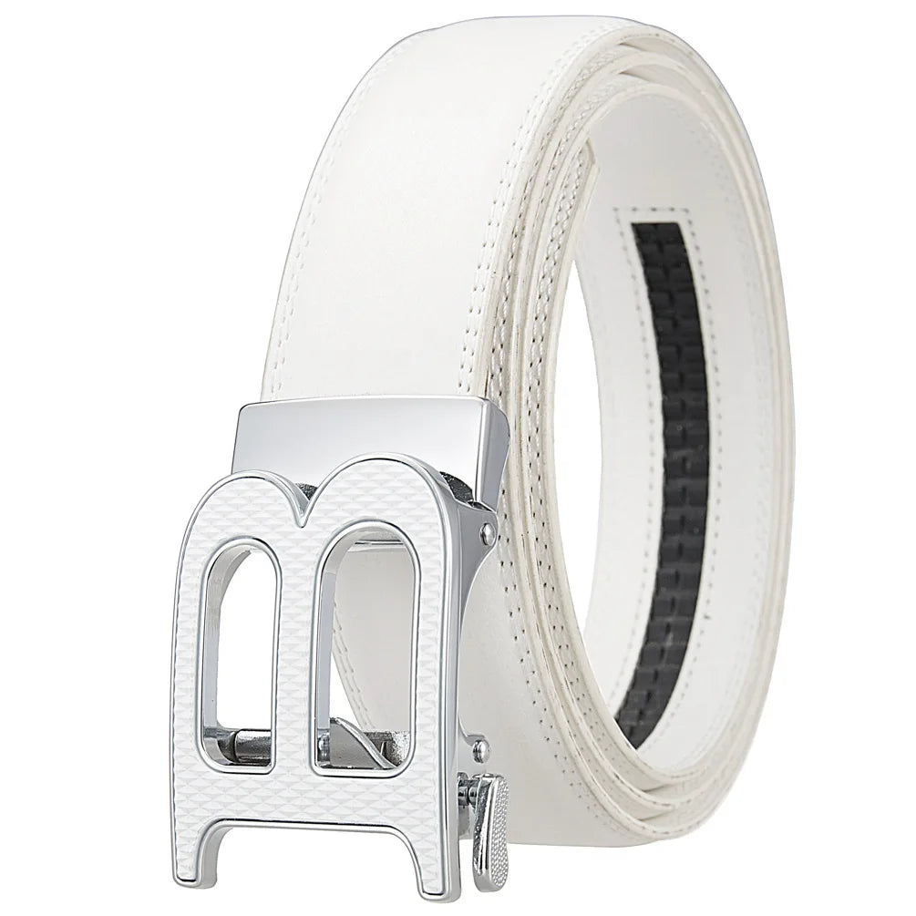 Luxury Brand Men's Belts High Quality Genuine Leather Belts for Men Metal Automatic Buckle Casual Business Male Waistband 3.5cm
