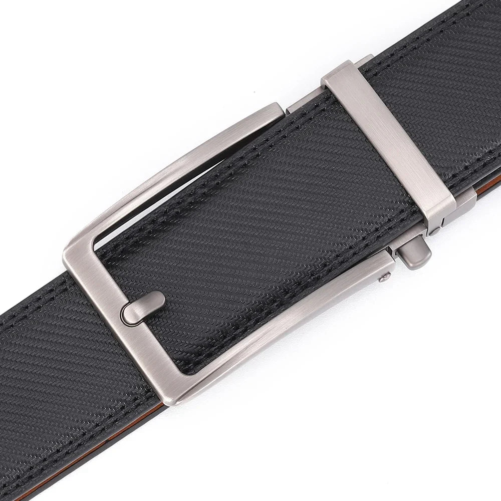 Unisex Click Belts for Men Luxury Brand Designer Fashion Automatic Buckle Genuine Leather Men's Belt Male Jeans Waist Strap Blue