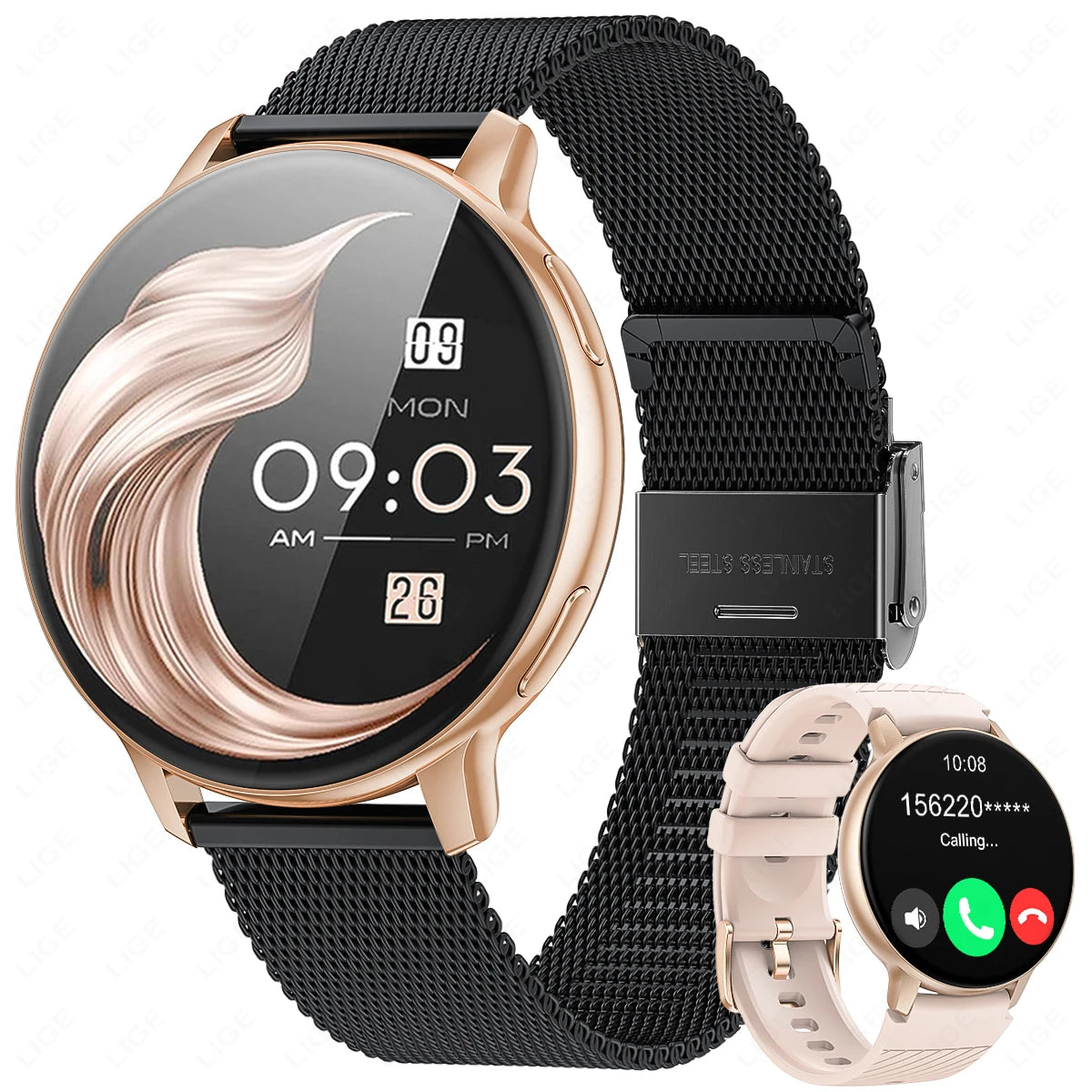 LIGE Bluetooth Call Smart Watch Women Custom Dial Watches Men Sport Fitness Tracker Heart Rate Smartwatch For Android IOS 2025