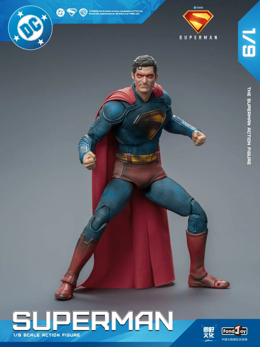 2025 Original Fondjoy David Corenswet Superman Action Figure 1/9 New SupermanFigure PVC Joint Movable Kid Toy Boy Gift