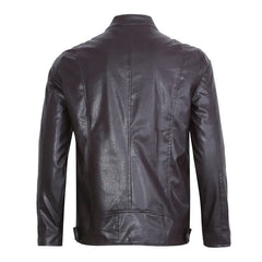 Top Layer Vintage Leather Clothes Men's Stand Collar Motorcycle Clothes