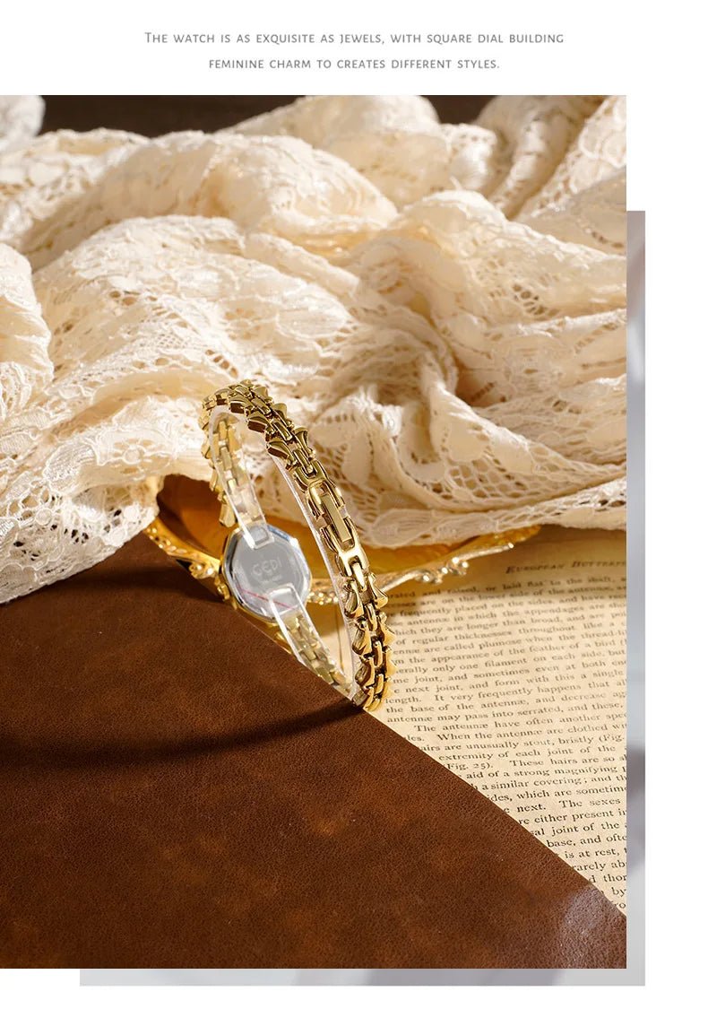 GEDI Brand Ladies Watches are Exquisite Light Luxury Retro Metal Bracelets high-end Waterproof Women Fashion Quartz Wristwatches