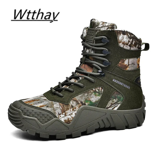 Men Ankle Boot Men's Military Boots Combat Tactical Army Boots Men Shoes Outdoor Work Shoes Special Force Desert Boots Motocycle