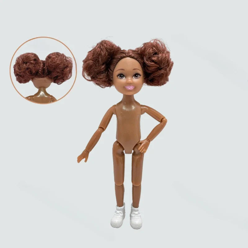 5-inch Little Doll Tan Skin 14.5cm Height Girl Dress Up Toy for Children Girls