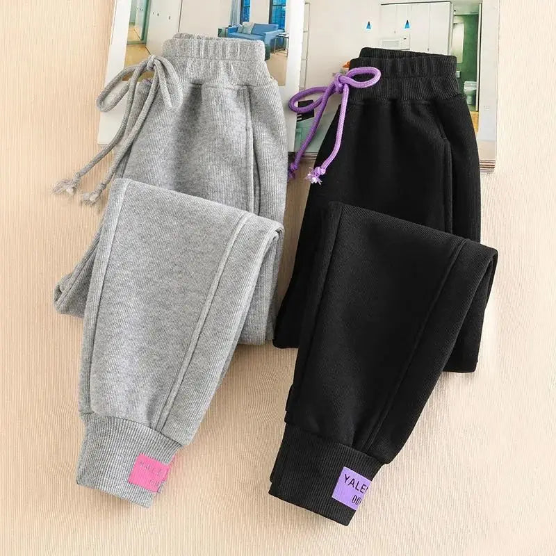 Gray women Sweatpants Autumn Winter  Baggy Streetwear Oversize Sports Pants