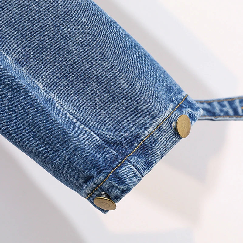 Plus Size Jeans For Women High Waist Buttons Up Korean Fashion Large Size