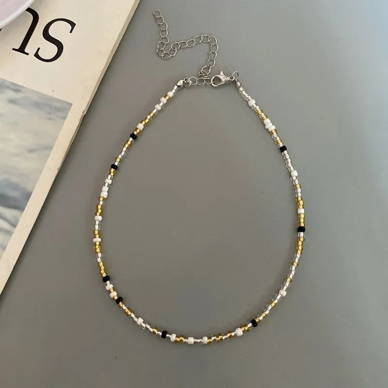 New Seed Beads Bohemia  Choker Chain Fashion  Charm Collar Colorful Handmade Colar Collar Necklace Jewelry Femme