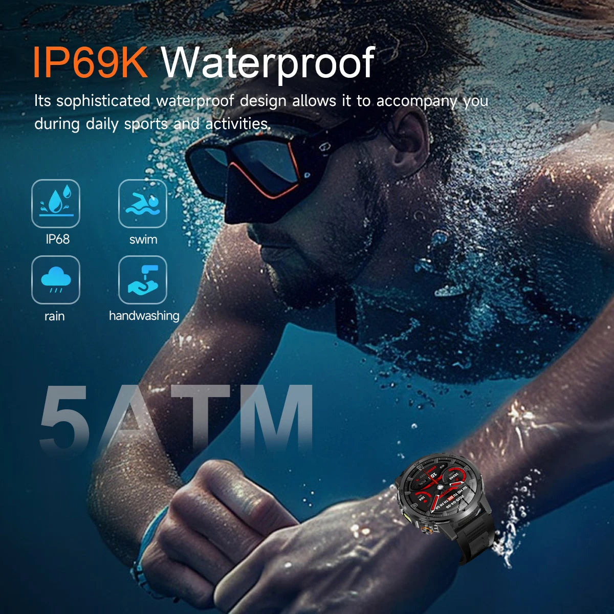 2026 New T-REX3 Outdoor Smart Watch 1.85inch AMOLED 1000mAh Large Battery 5ATM Waterproof Voice Call Sports Men Fitness Bracelet