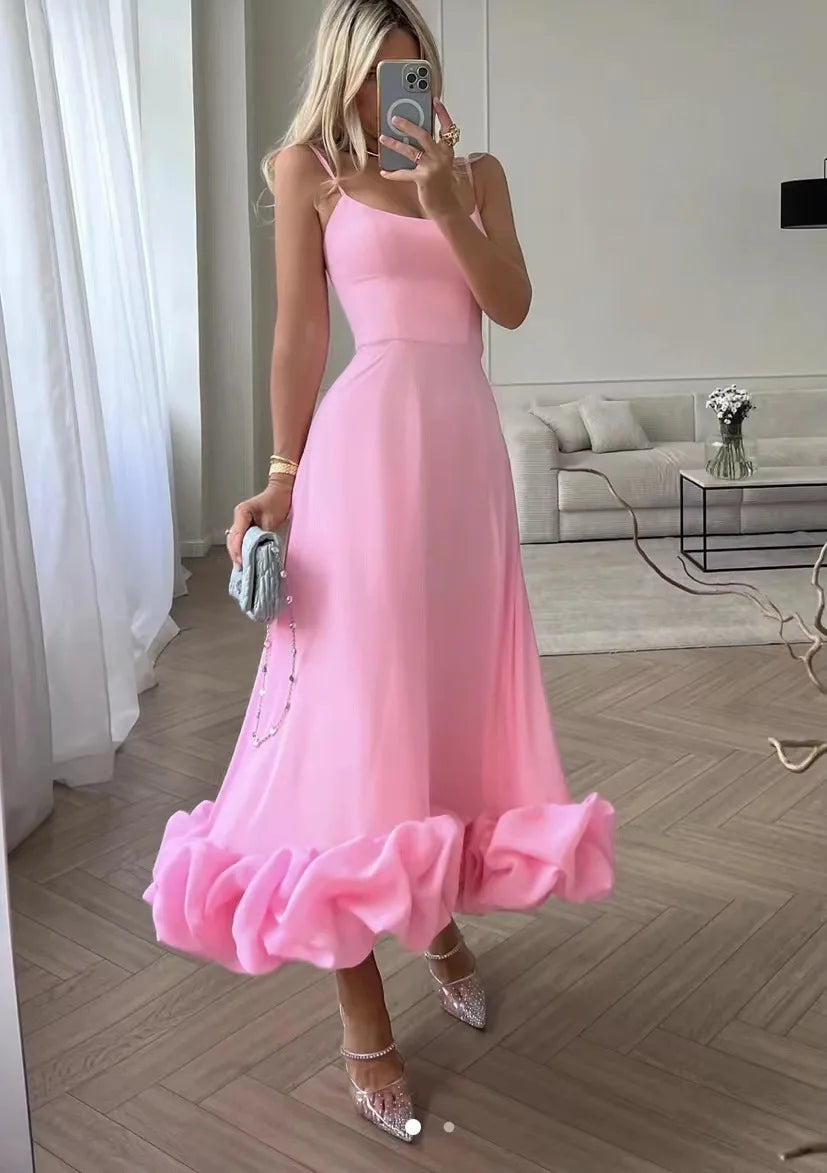 Homecoming Dresses: Women's Slip Evening Dresses Spring O-Neck Zip Floral Bud Edge