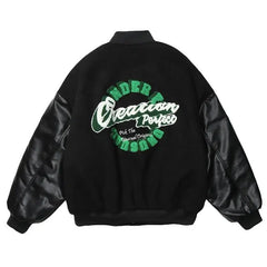 Vintage Varsity Jackets For Men Punk Gothic Coats Embroidery Hip Hop Harajuku