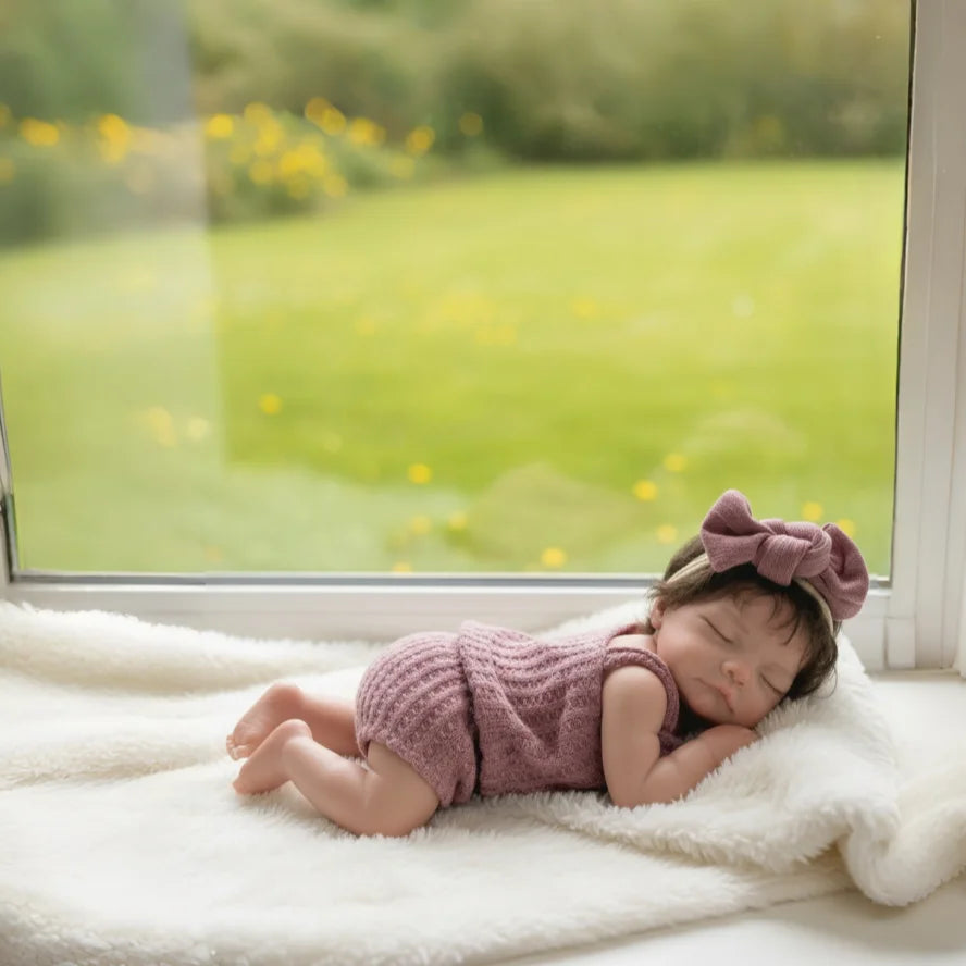 Can Open Mouth 26cm Waterproof Solid Silicone Bebe Reborn Girl With Rooted Hair Soft Touch Lifelike Realistic Newborn Girl Doll