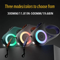 3/5M Automatic Retractable Dog Leash LED Luminous Leading Fashion Light Straps