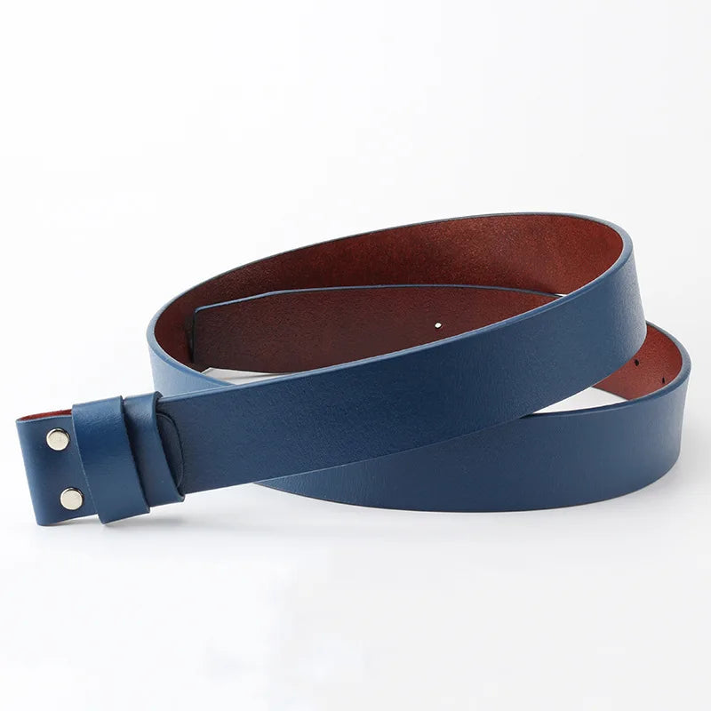 Original Genuine Leather Belt No Buckle for Smooth Buckle Cowboy Black Brown Belt Body Straps Without Buckle for Men Accessories