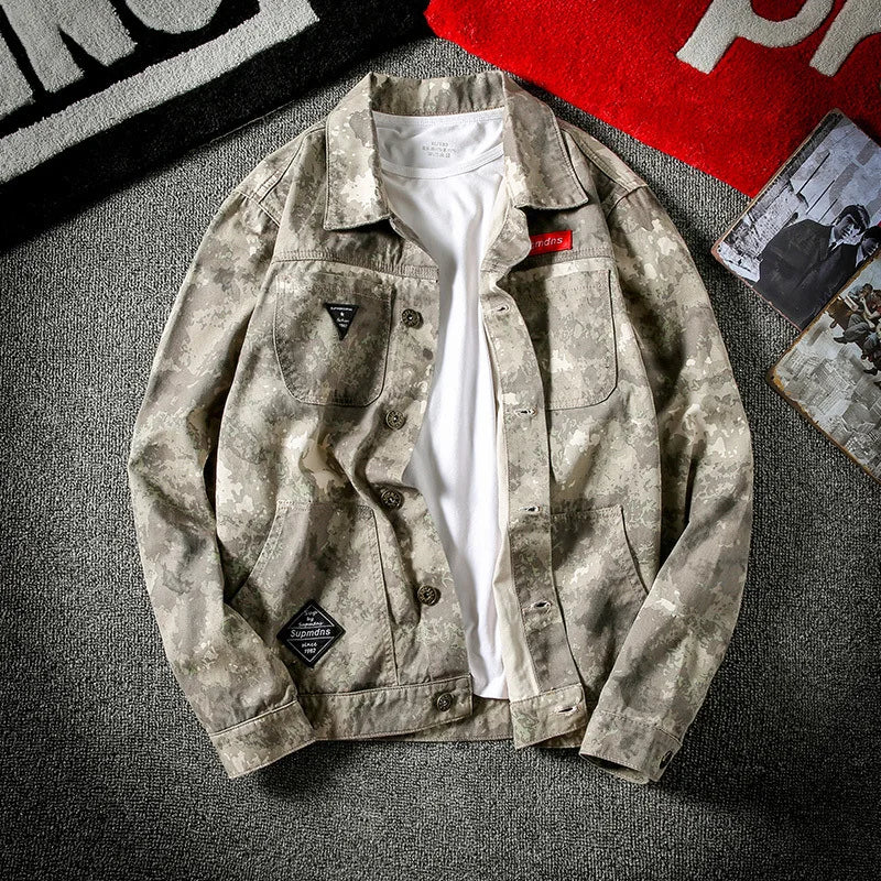 Denim jacket 2021 autumn winter American tooling jacket Korean streetwear