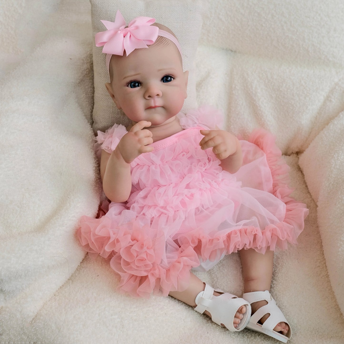 NPK 18inch Bettie Reborn Baby Doll - Newborn Lifelike Soft Touch Cuddly 3D Skin Painted Hand Drawn Hair Collectible Toy