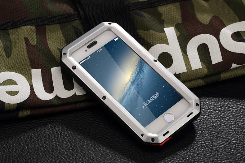 Heavy Duty Protection Armor Metal Phone Case for iPhone 17 16 15 14 13 12 11 Pro XS MAX SE XR X 6 7 Aluminum Shockproof Cover