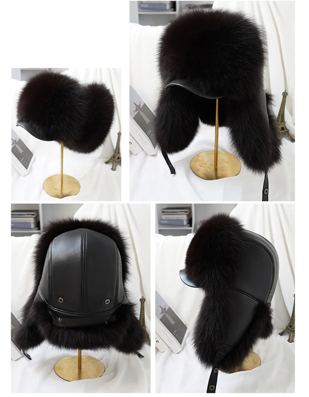 2025 Cap 100% Raccoon Dog Full Fur Fox Fur Hat Men's Fur Ear Protection Winter Thickened and Warm Russian Hat Men's Trend
