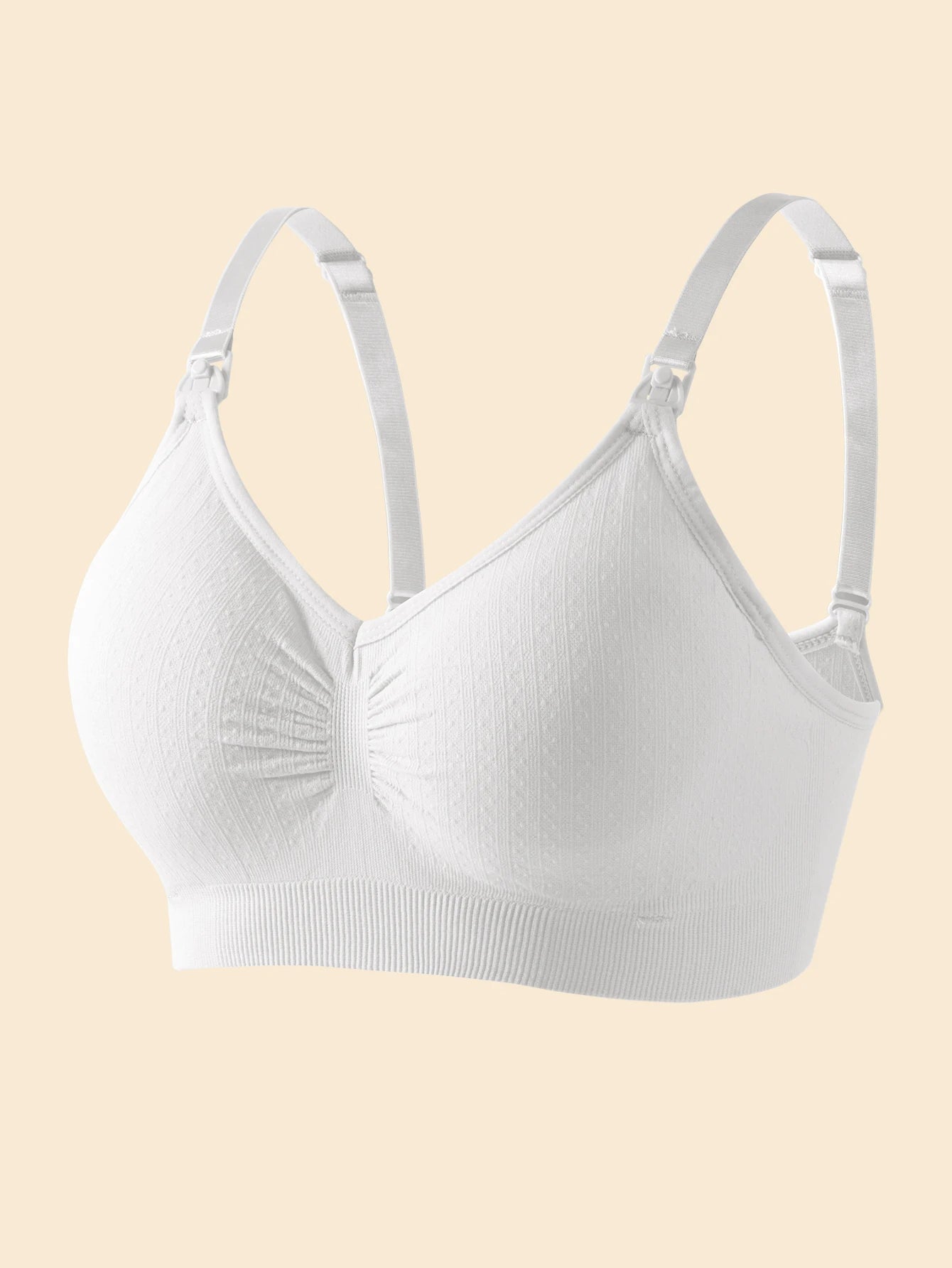 Single Handed Front Buckle Nursing Bra Breathable Women Breastfeeding Underwear