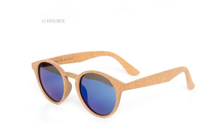 Kenbo High Quality Round Wood Bamboo Grain Polarized Sunglasses With Case Fashion Women Man Shades Wooden Sunglasses
