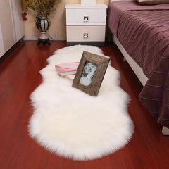 Plush Soft Sheepskin Bedroom Carpet Imitation Wool Pad Long Hair Bedside Mat Sofa