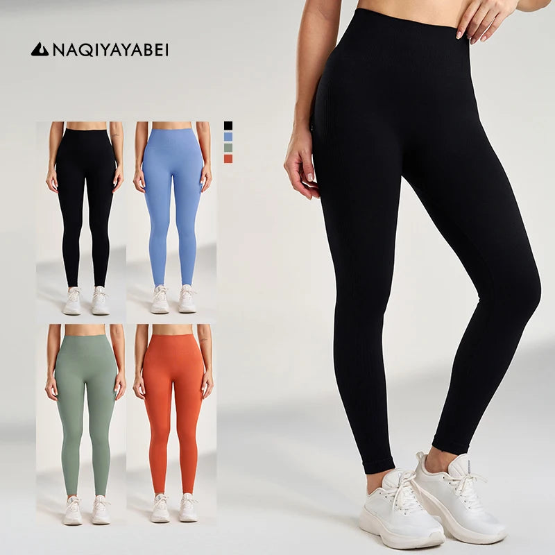 Gym Running Yoga Pants Women's Sports Leggings Long Pants High Waisted Tummy