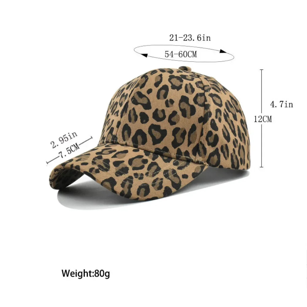 Fashion Adjustable Hip Hop Men Women Leopard Print Baseball Cap Sun Hat