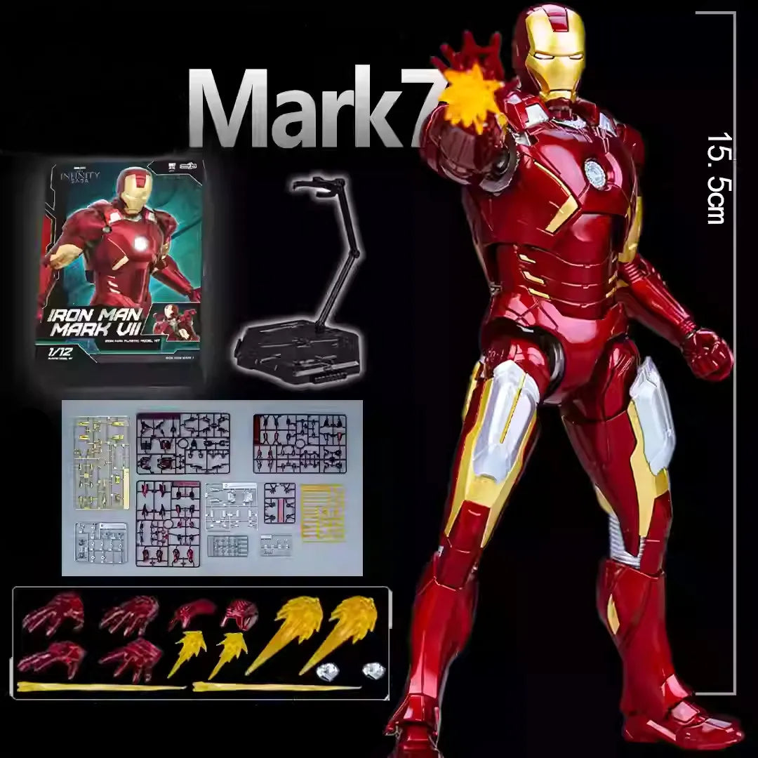 Original FondJoy Iron Man MK42 MK43 MK46MK5 MK6 MK7 DIY Toy Action Figure Tony Stark Legend Collection Anime Model Kids Gift