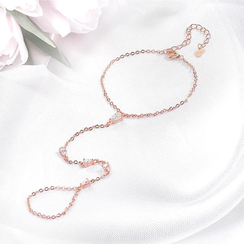 Smyoue Pear Cut Genuine Moissanite Bracelets for Women Girls Luxury Chain Lab Diamond S925 Sterling Silver Plated 18K Jewelry