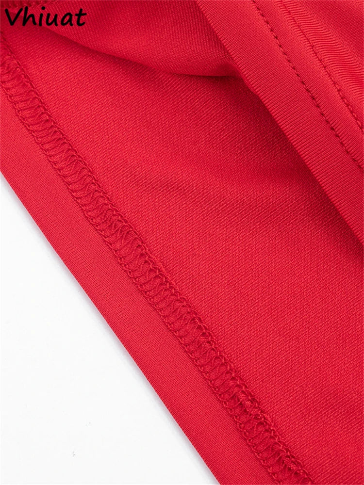 Vhiuat Mesh Turtleneck Sleeveless See Through Slim Bodycon Mini Dresses For Women Club Party Evening Sexy Pleated Dresses 2026