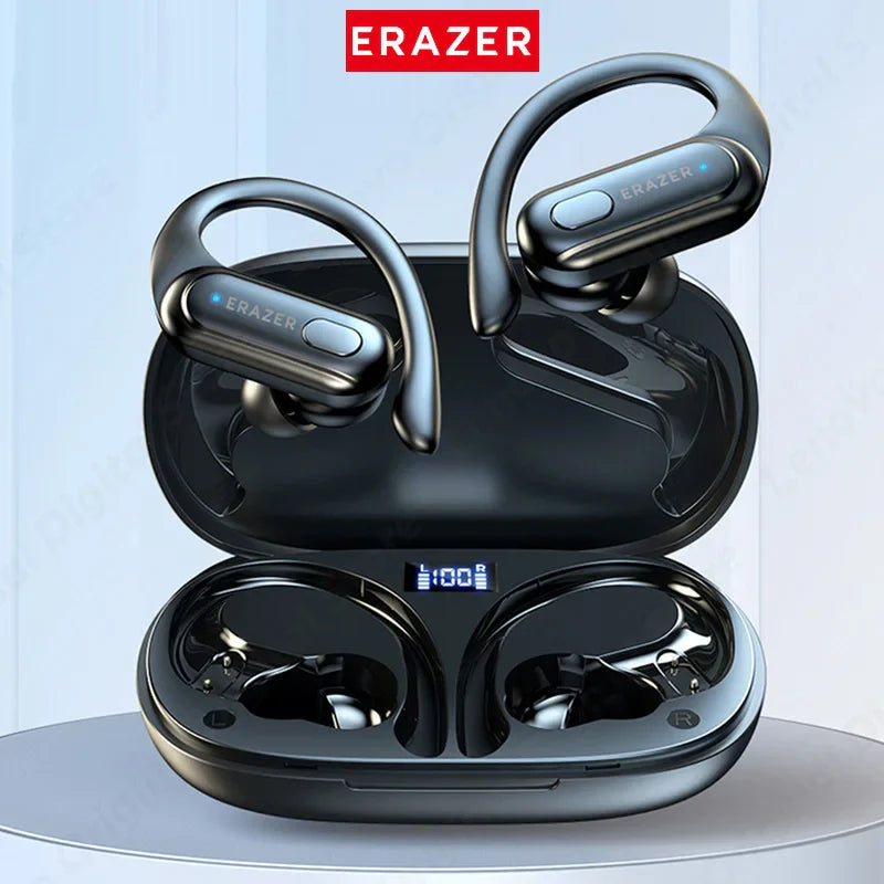 Erazer XT60 Wireless Headset Bluetooth 5.3 Bass Stereo Sports Headset with Microphone,Super Long Endur With Mic