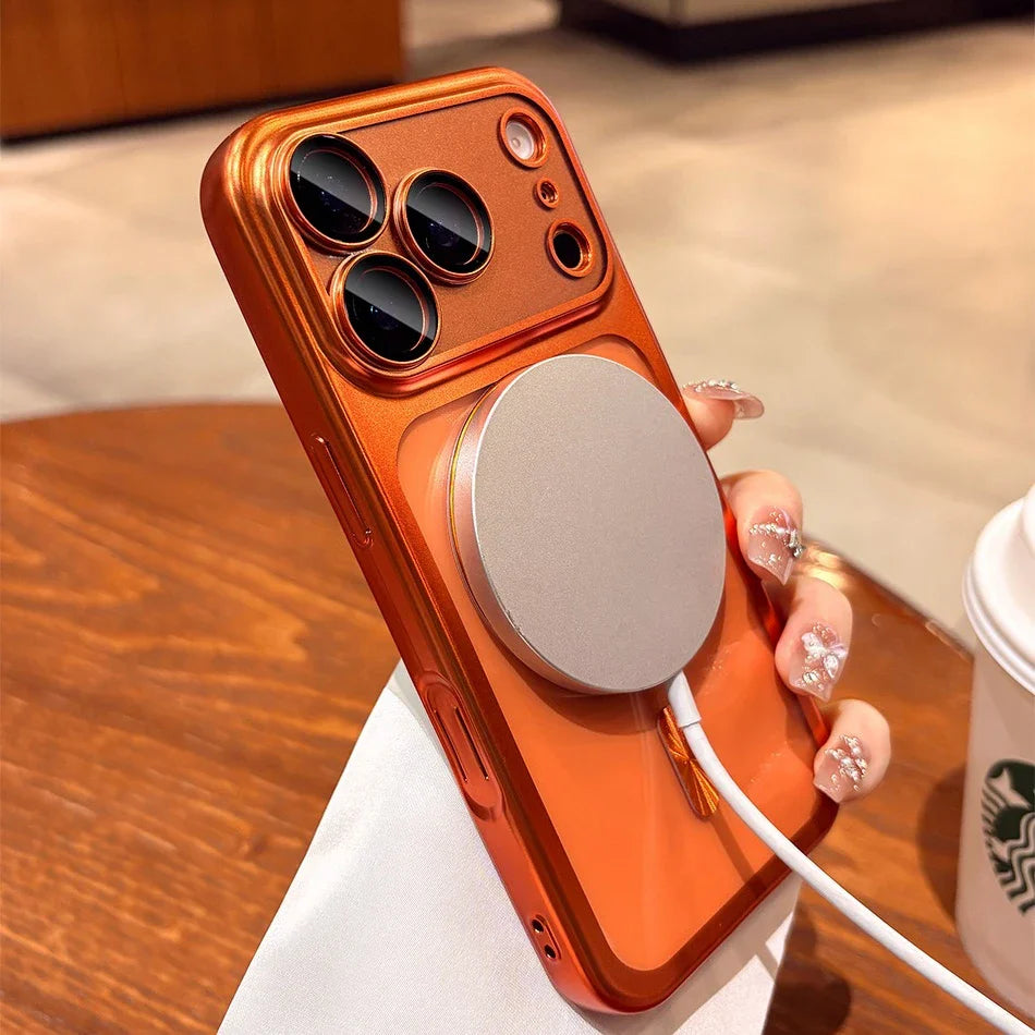 for iPhone17 Luxury Transparent Plating for Magsafe Case for iPhone 17 Pro Max 17Pro Air Original Soft TPU Lens Protector Cover