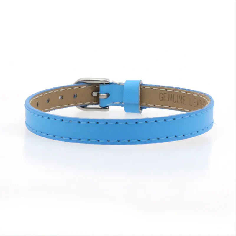 20pcs Real Leather Bracelet Band 8/10mm Width 21cm Length Through Slide Charms Letters Alphabet DIY Jewelry For Women Kids Gift