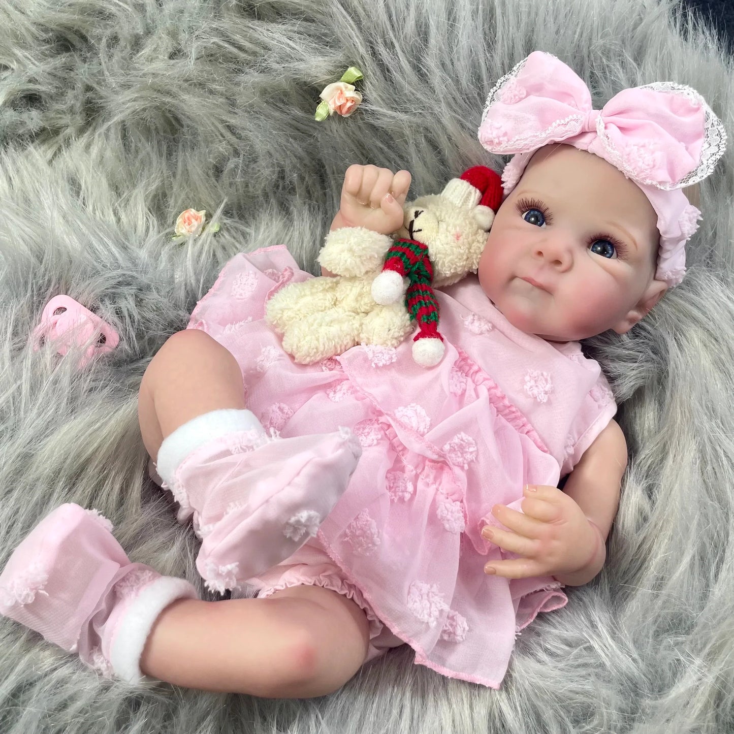 Two Options 18-19 Inch Reborn Baby Doll Girl Bettie Face Newborn Vinyl or Cloth 3D Skin Visible Veins Handmade Christmas Gift