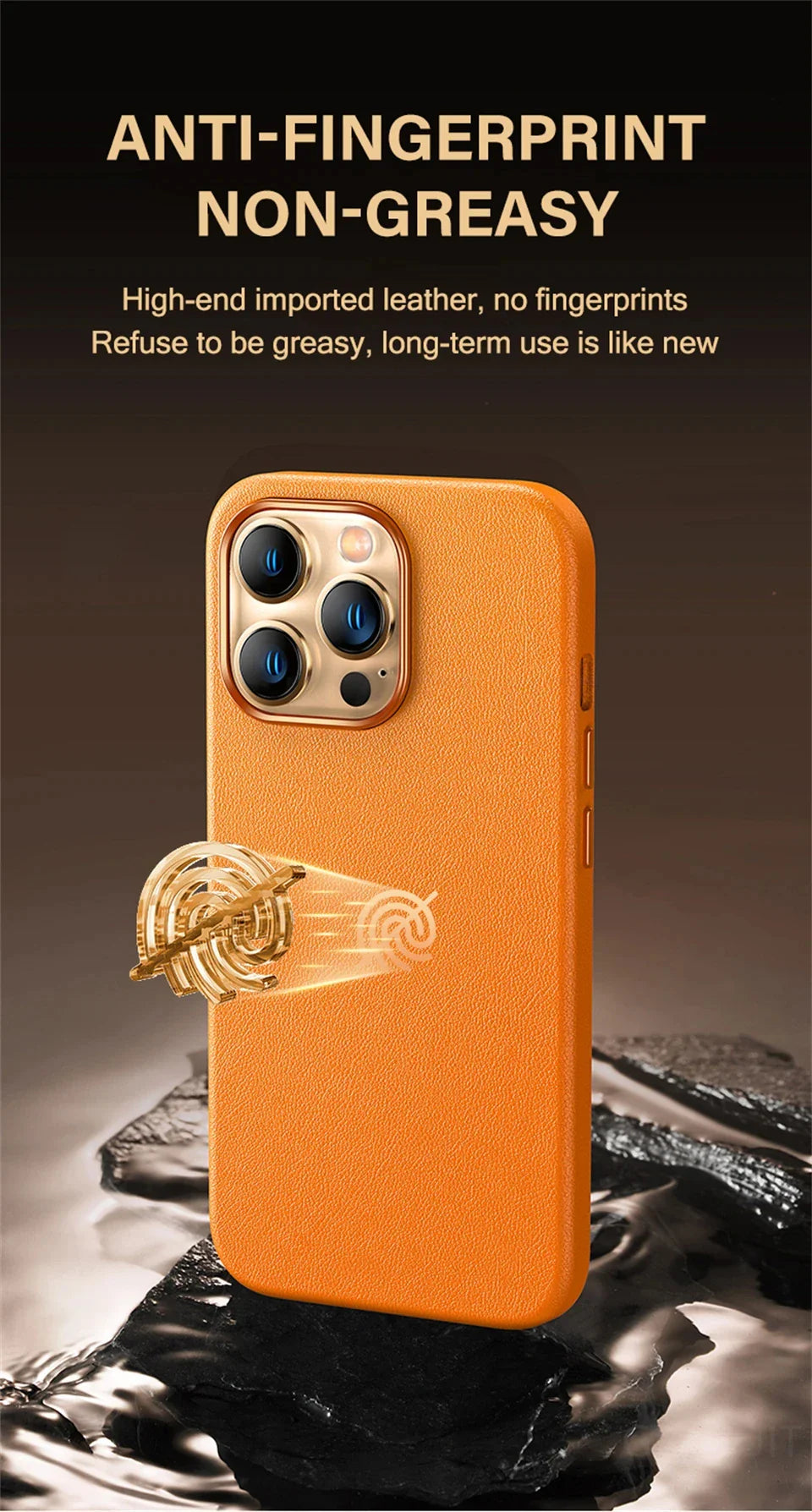 Original For Magsafe Animation Leather Case For iPhone 13 Mini 14 15 16 Pro Max Plus Magnetic Wireless Charging Shockproof Cover