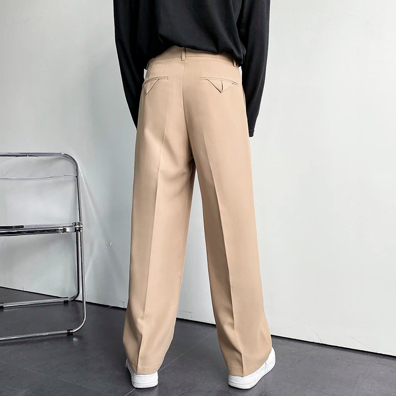 Solid Color Formal Suit Pants Men Korean Fashion Loose Casual Pants Men