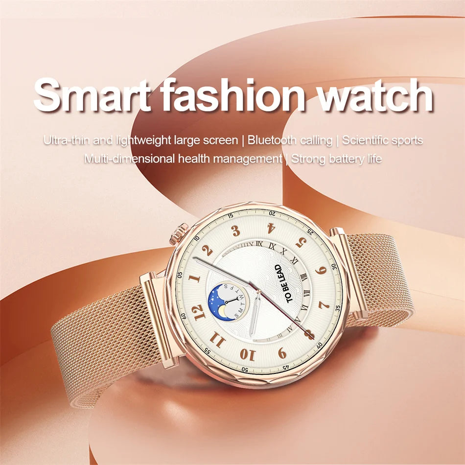 Fashion Women's Smart Watch AMOLED HD Screen Health Monitoring GPS Sports Track Watch Bluetooth Call Smartwatch Android IOS