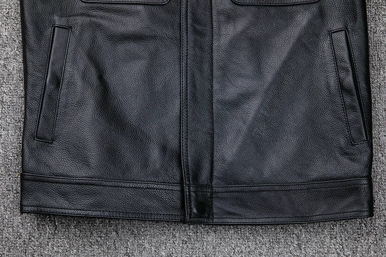 leather jacket casual denim leather coat leather coat PU washed leather, leather soft